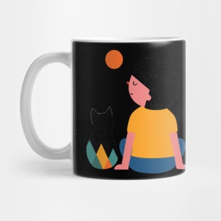 Boy and cat Mug